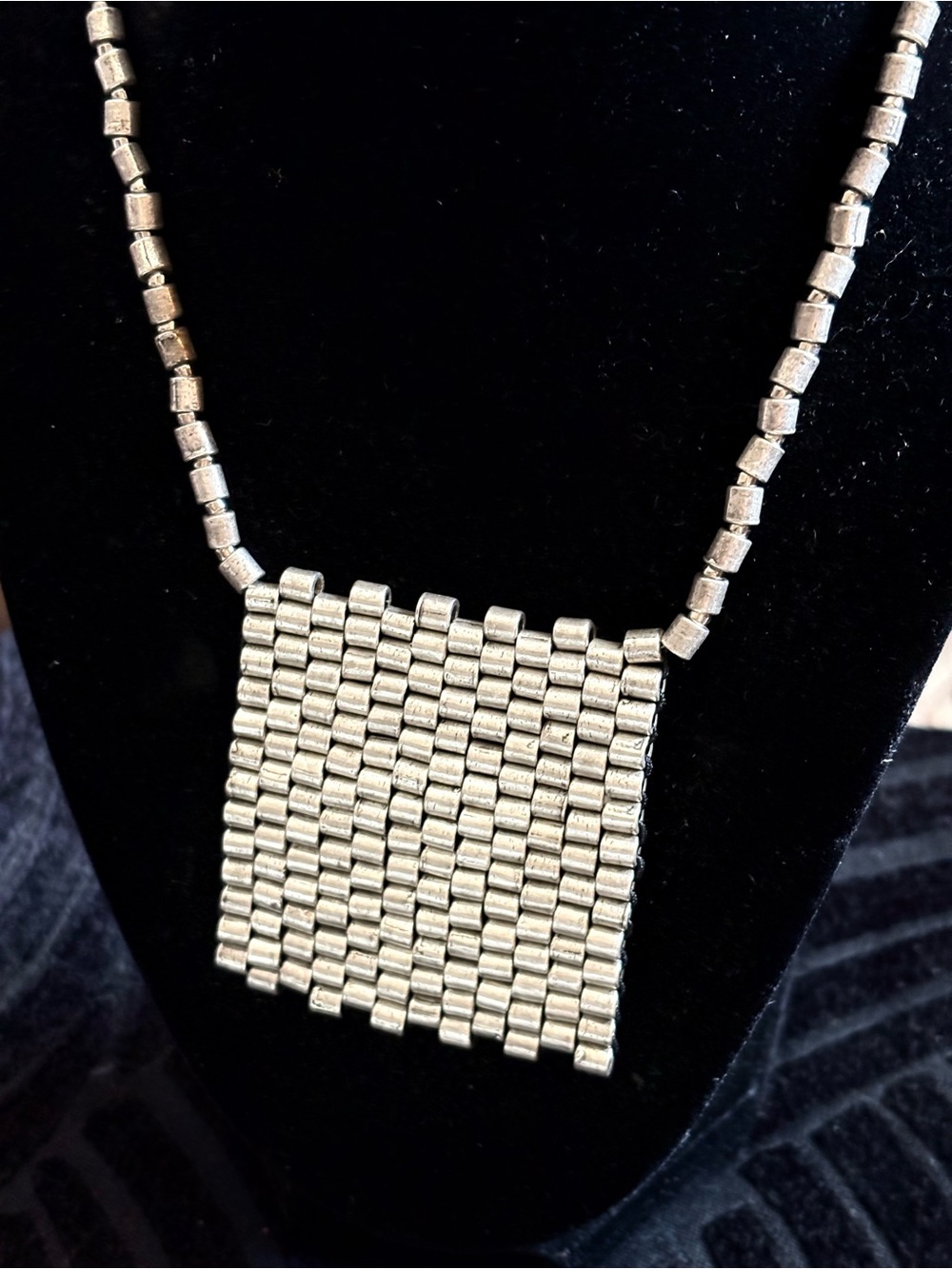 All Saints Industrial Statement Necklace Unisex Silvertone Signed Collectible